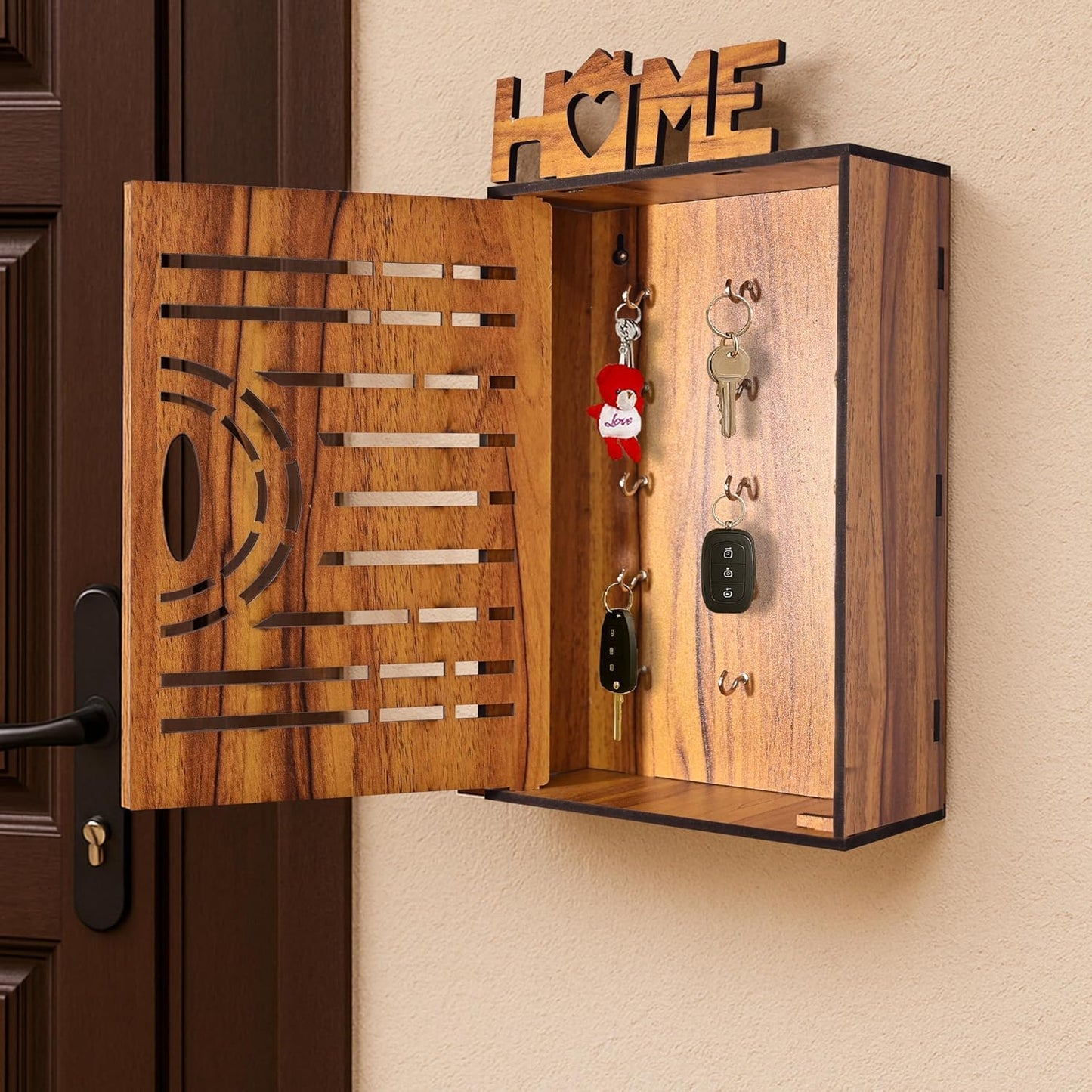 Wooden Key Holder Cabinet for Wall