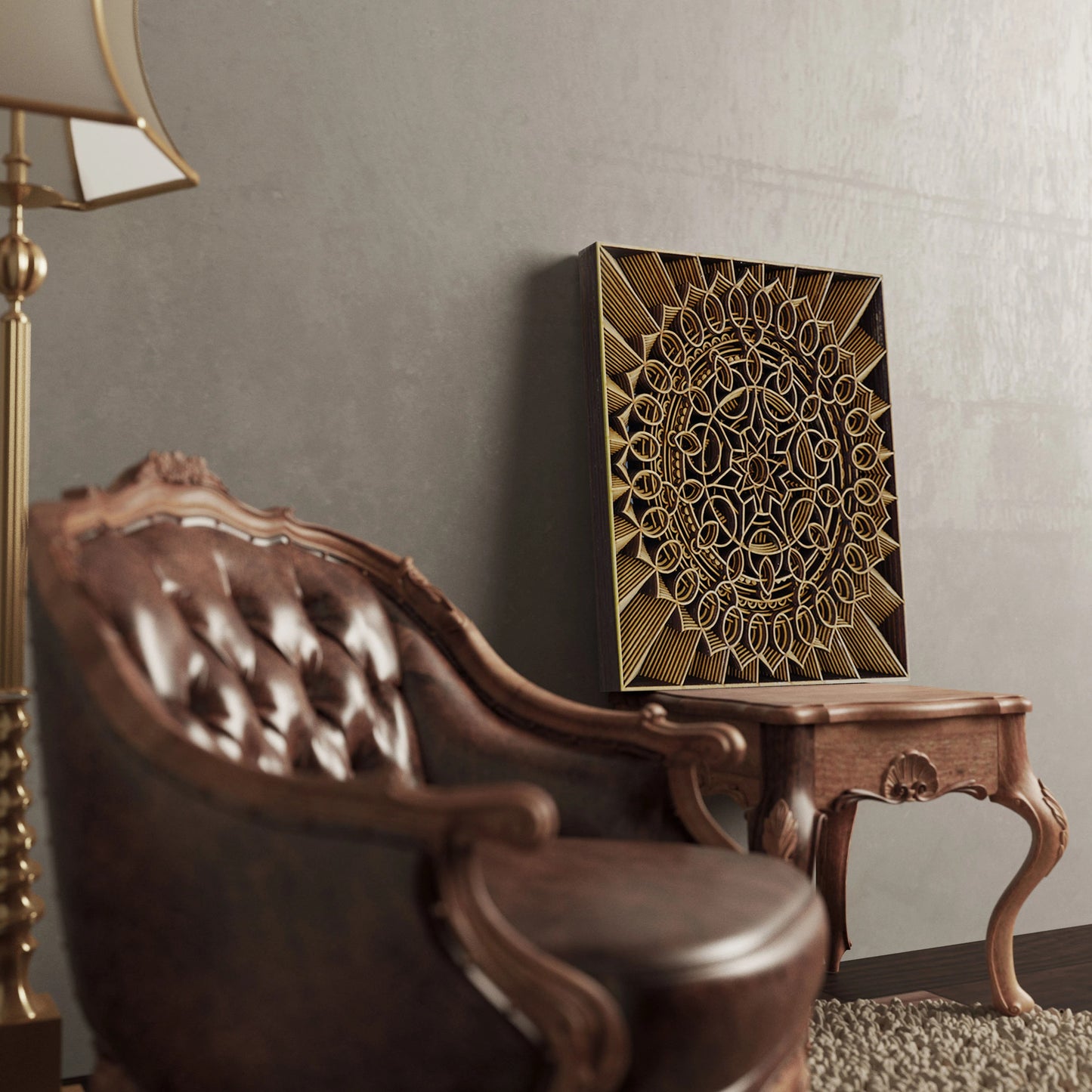 Elegant Layered Wooden Mandala Wall Art