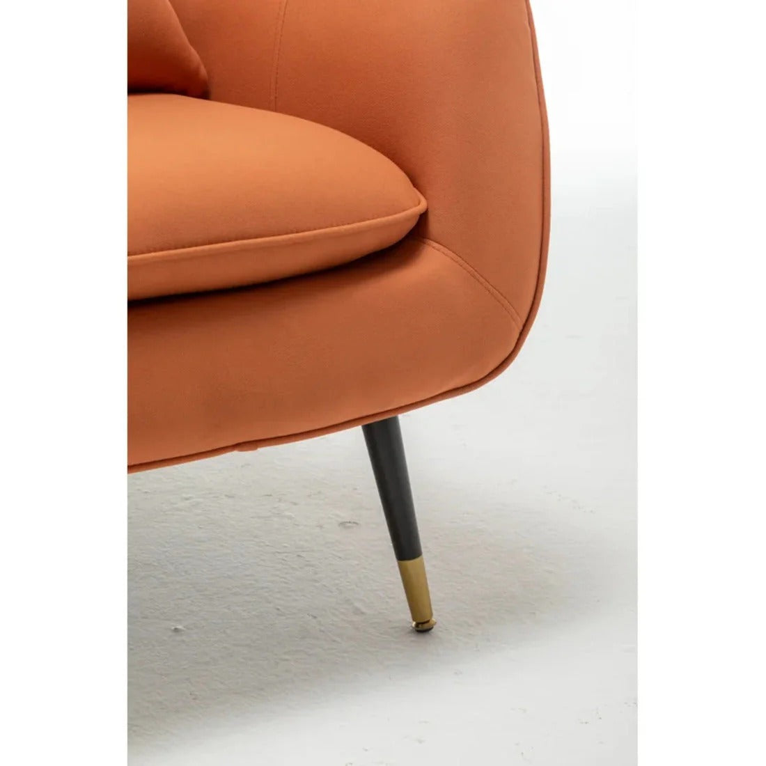 Luxurious Mustard Velvet Lounge Chair with Cushion