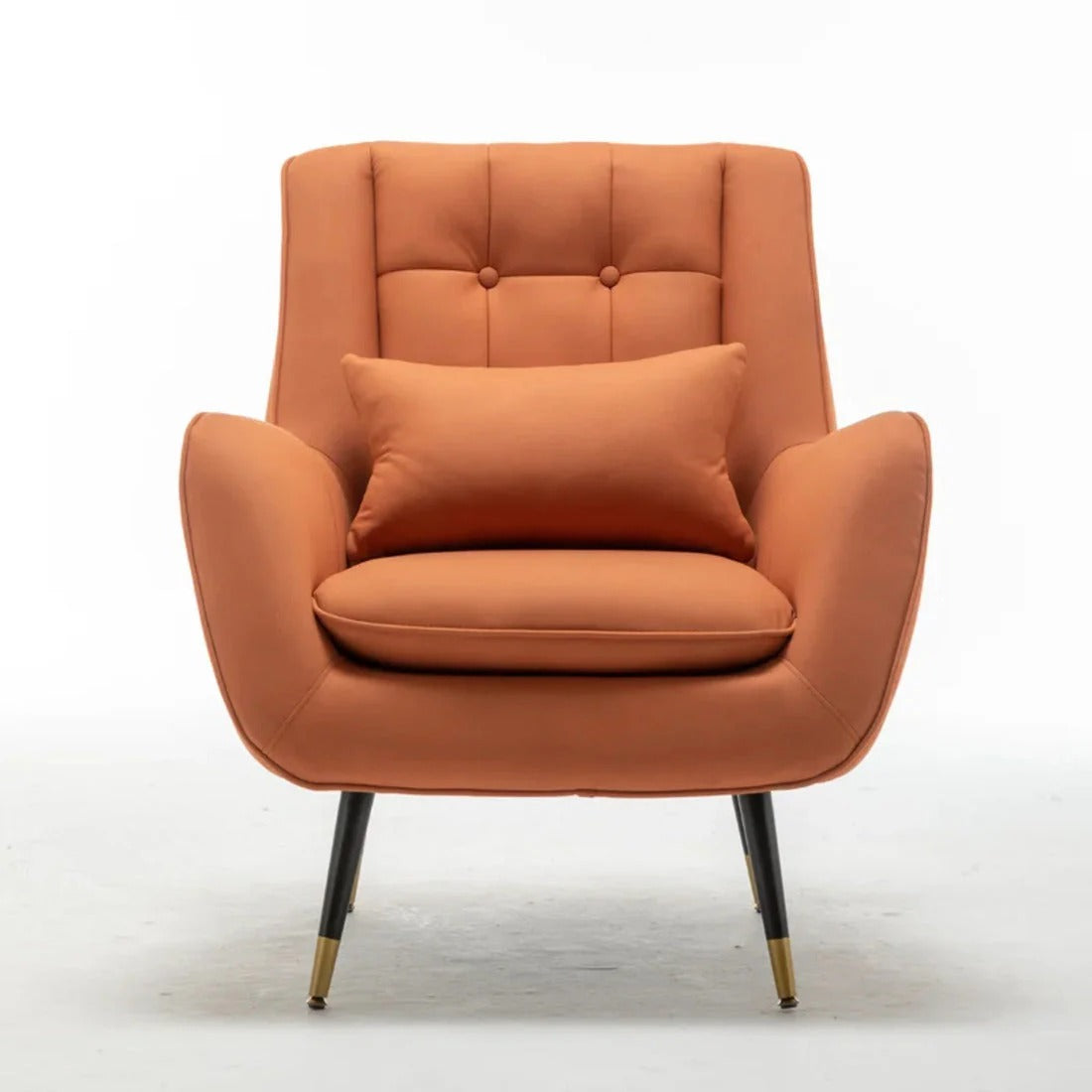 Luxurious Mustard Velvet Lounge Chair with Cushion