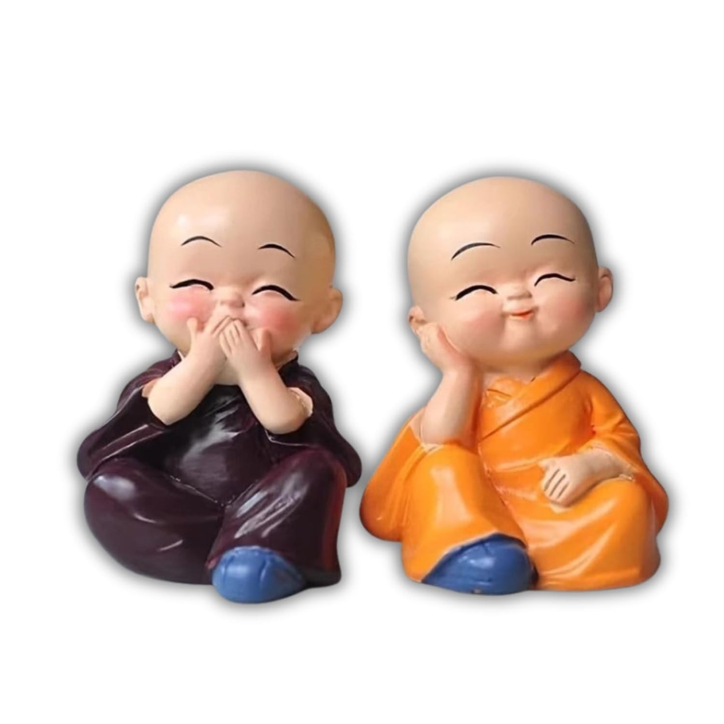 Mini Monk Figurine Set of 4 for Home Decor