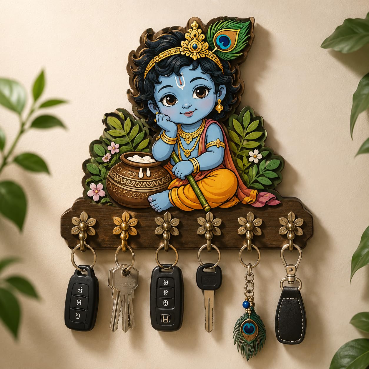 Premium Baby Cute Krishna Key Holder for Home