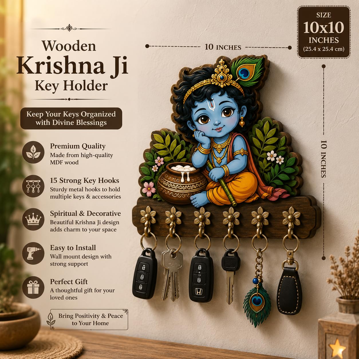 Premium Baby Cute Krishna Key Holder for Home