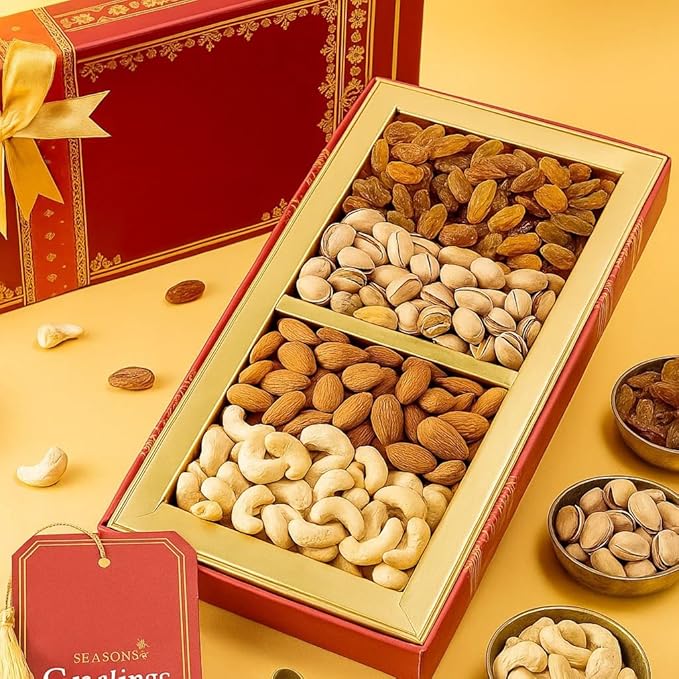 Bhai Dooj Tikka for Brother Dry Fruits Gift Box Pack 200 Grams DryFruits Tikka for BhaiDooj With Moli Roli & Rice Bhai Dooj Gift Set for Brother Diwali Hamper Gifts Diwali Gift pack