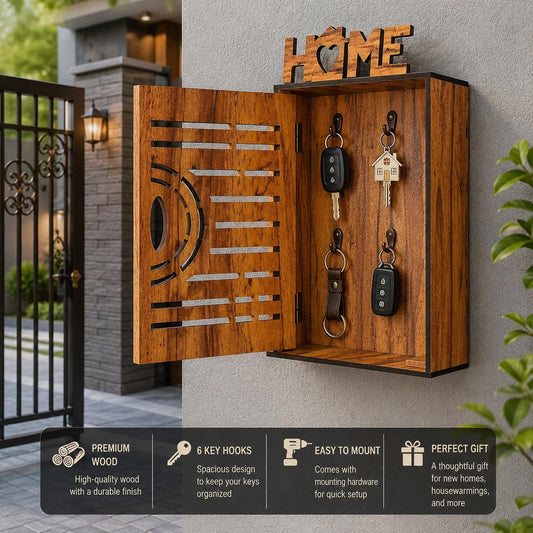Wooden Key Holder Cabinet for Wall