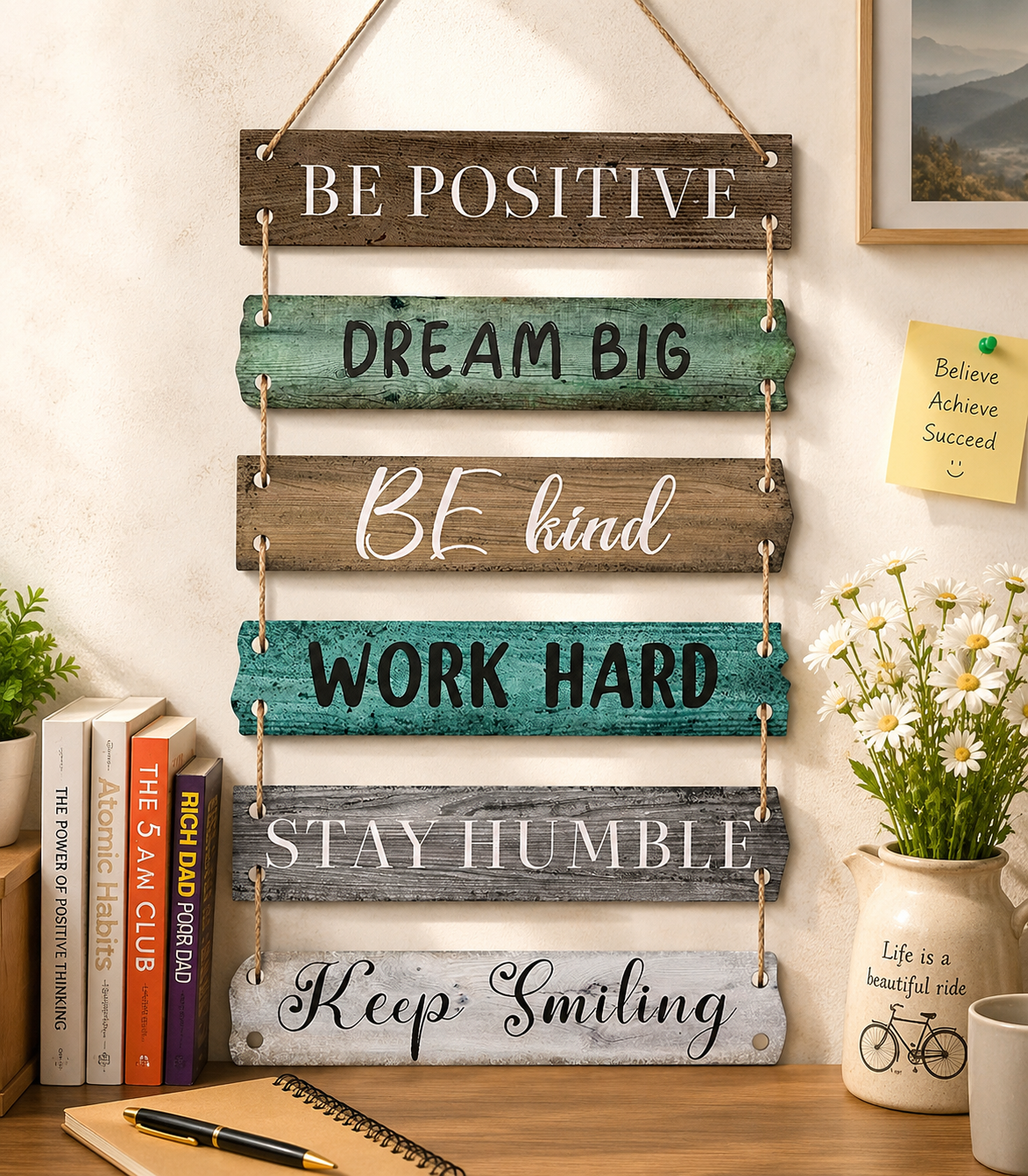 Inspirational Wooden Wall Hanging Plaque