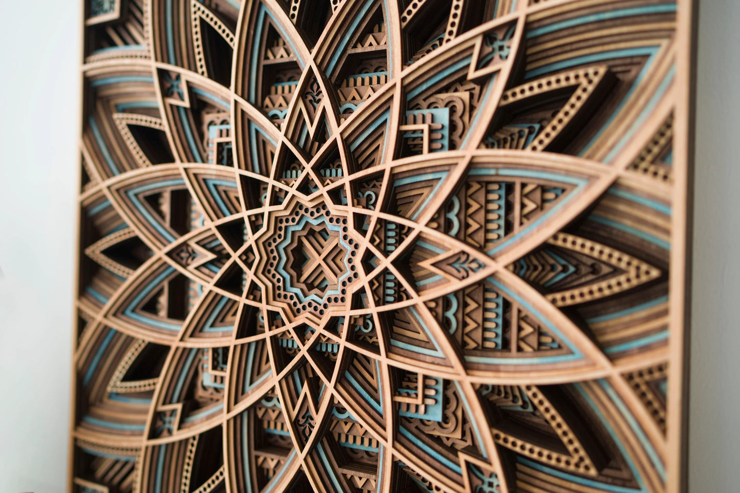Intricate Layered Wooden Star Mandala Wall Art