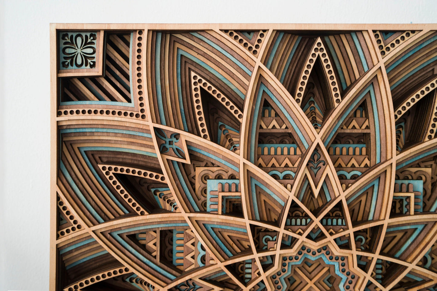 Intricate Layered Wooden Star Mandala Wall Art