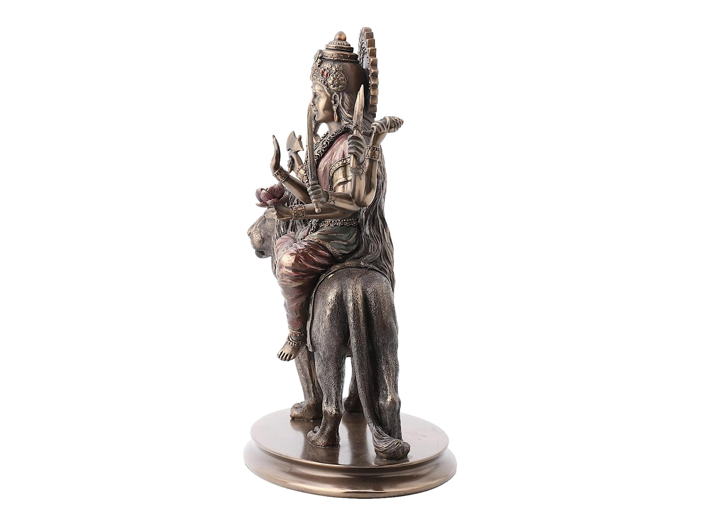 Antique Finish Goddess Durga Riding Lion Idol