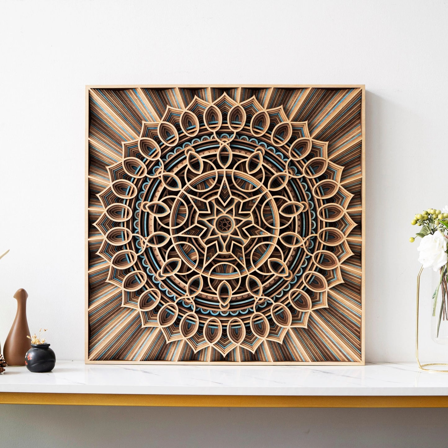 Elegant Layered Wooden Mandala Wall Art