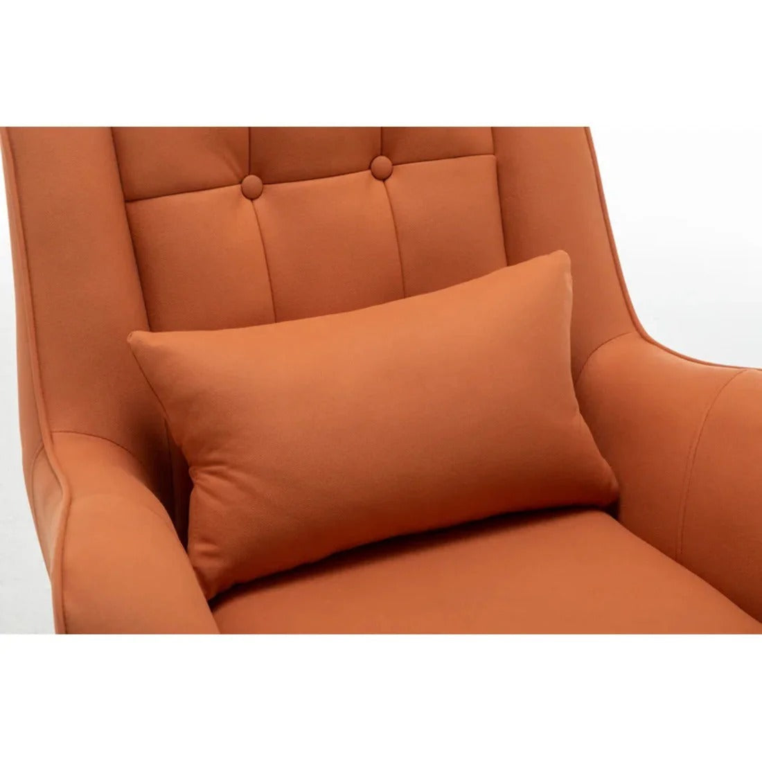 Luxurious Mustard Velvet Lounge Chair with Cushion