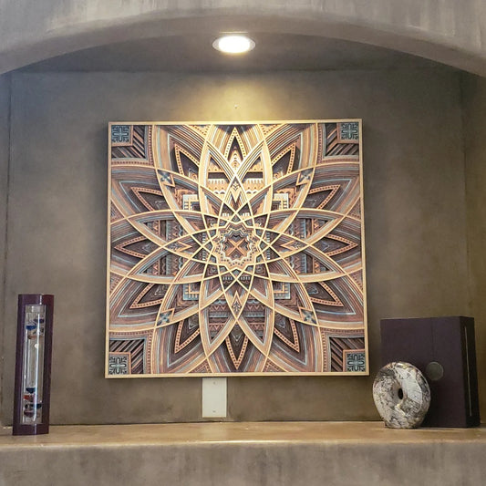 Intricate Layered Wooden Star Mandala Wall Art